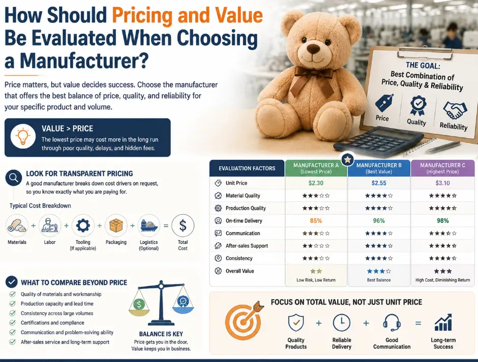 How Should Pricing and Value Be Evaluated When Choosing a Manufacturer